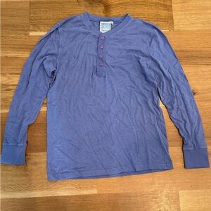 Jungmaven Blue Long Sleeve Tee Classic Casual Style